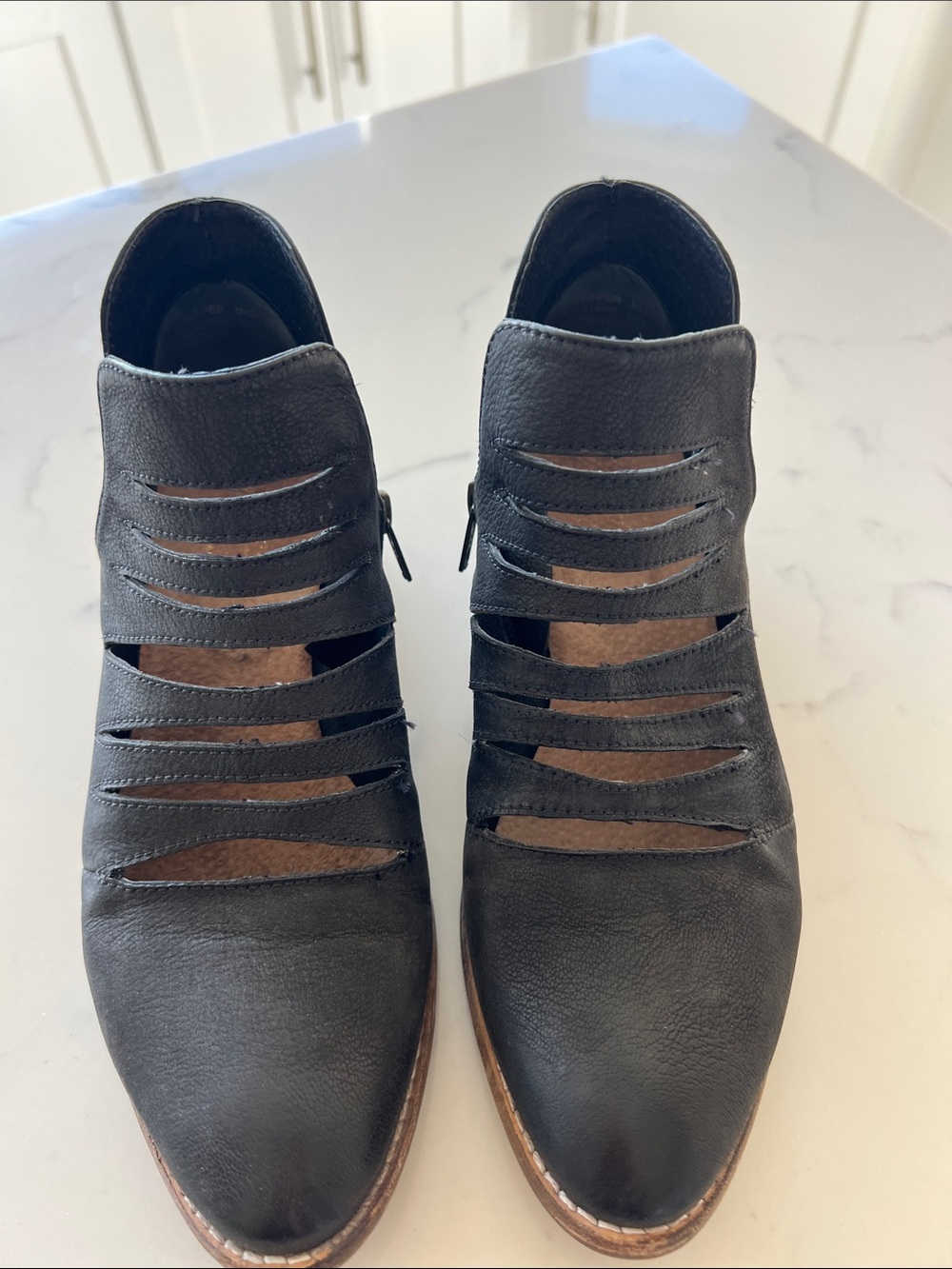 Ankle boots- Women’s Black Cutout Leather size 7